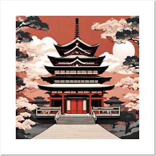 beautiful Japanese temple art Posters and Art